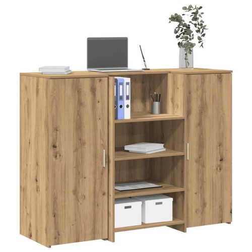 vidaXL recepciós pult kézműves tölgy 135x50x103,5 cm szerelt fa