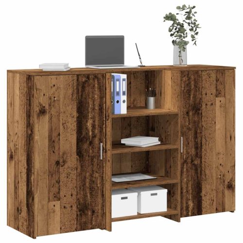 vidaXL recepciós pult antik fa 155x50x103,5 cm szerelt fa