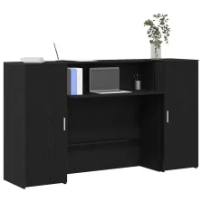 vidaXL fekete tölgyfa recepciósasztal 180 x 50 x 103,5 cm