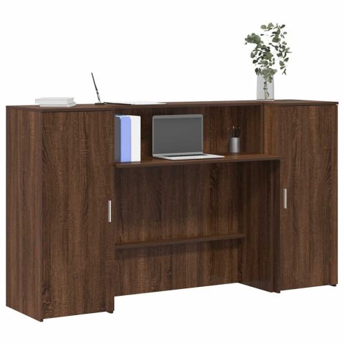 vidaXL recepciós pult barna tölgyszínű 180x50x103,5 cm szerelt fa