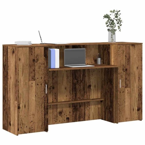 vidaXL recepciós pult antik fa 180x50x103,5 cm szerelt fa