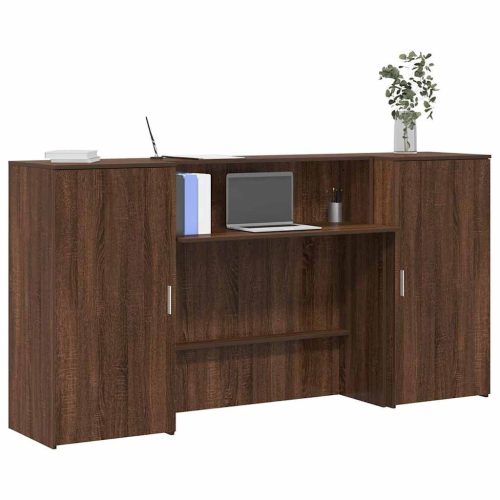 vidaXL recepciós pult barna tölgyszínű 200x50x103,5 cm szerelt fa