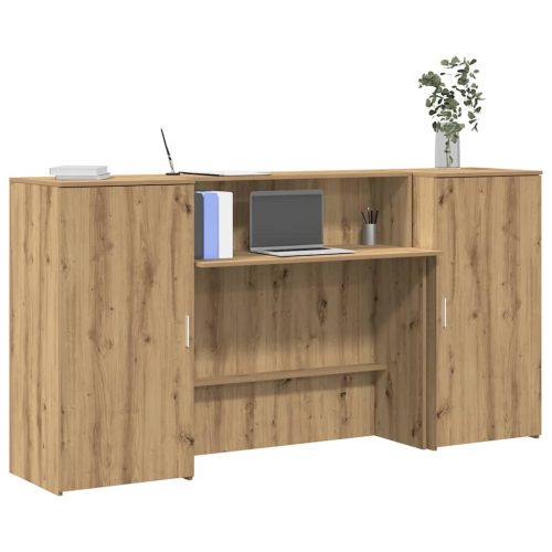 vidaXL recepciós pult kézműves tölgy 200x50x103,5 cm szerelt fa