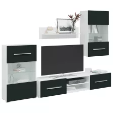   vidaXL 5 darabos TV szekrény LED világítással matt indigó színű, műfa