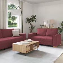   vidaXL Kanapé 3 pcs Bordó 220 x 80 x 84 cm Lábbal kevert anyag
