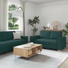   vidaXL Kanapé 3 pcs Sötétzöld 220 x 80 x 84 cm Lábbal kevert anyag