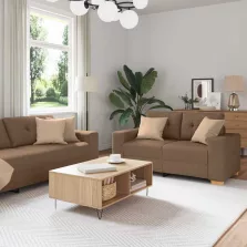   vidaXL Kanapé 3 pcs Barna 221 x 80 x 80 cm Lábbal kevert anyag