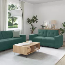 vidaXL Kanapé Szett 3 pcs Sötétzöld Bársony