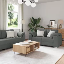   vidaXL Kanapé Szett párnával 3 pcs Szürke 219 x 77 x 82 cm szövet