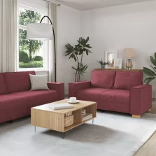 vidaXL 2 részes bordó szövet ülőgarnitúra párnákkal