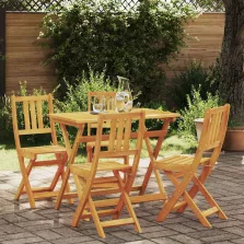 vidaXL Kert Bistro Készlet 5 pcs Barna tömör akácfa
