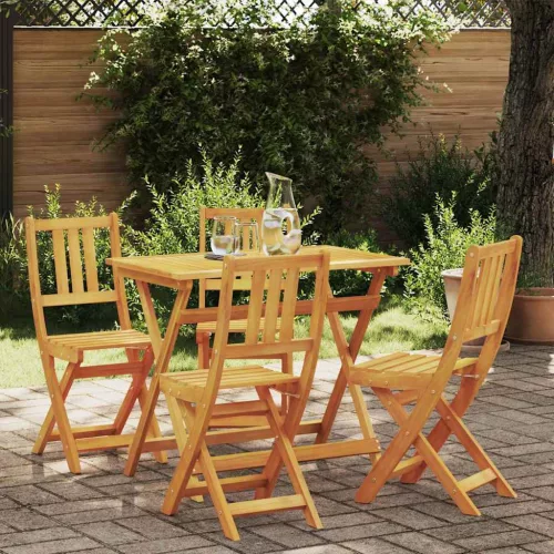vidaXL Kert Bistro Készlet 5 pcs Barna tömör akácfa
