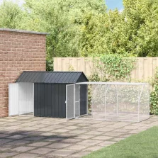   vidaXL Madár kalitka Antracit 416.5 x 103 x 142 cm Horganyzott acél