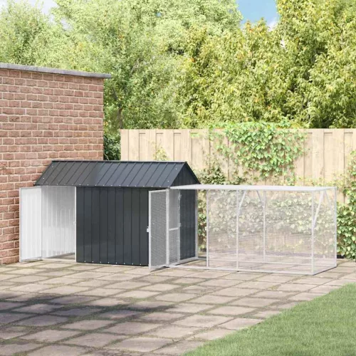 vidaXL Madár kalitka Antracit 416.5 x 103 x 142 cm Horganyzott acél