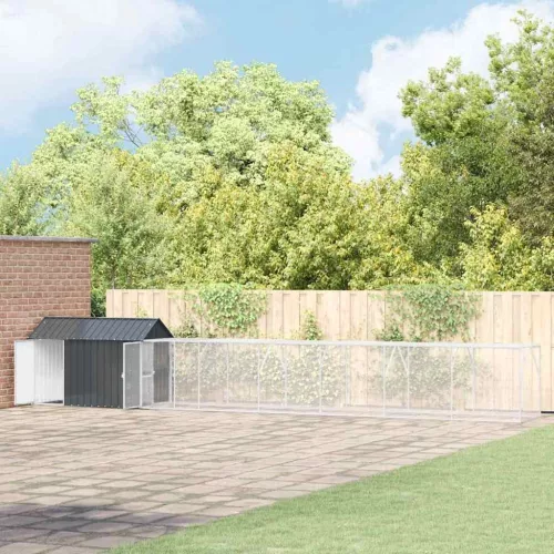 vidaXL Madár kalitka Antracit 821.5 x 111 x 142 cm Horganyzott acél