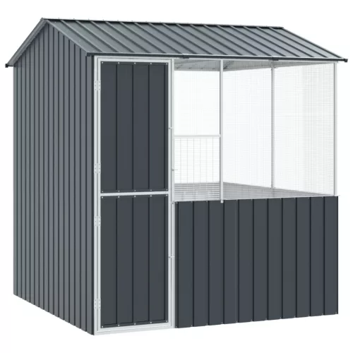 vidaXL Madárkalitka Antracit 215x78x200 cm Galvanizált Acél