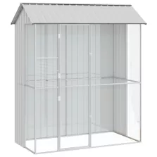 vidaXL Madárkalitka Szürke 215x110x247 cm Acél