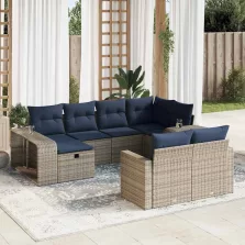   vidaXL 10 részes szürke polyrattan kerti ülőgarnitúra párnákkal