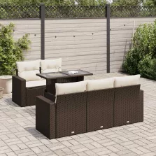   vidaXL 6 részes barna polyrattan kerti ülőgarnitúra párnával