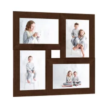   vidaXL sötétbarna MDF fényképkeretszett 4 db 13 x 18 cm-es képhez
