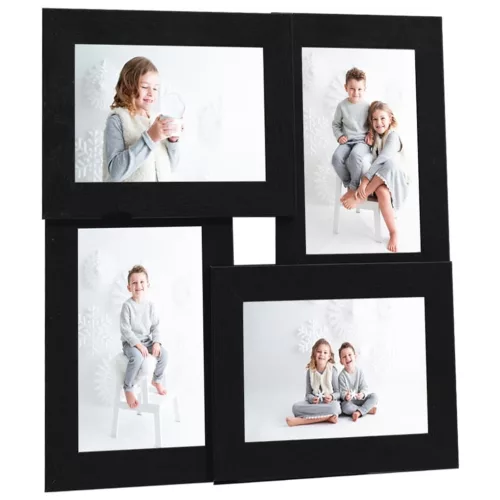 vidaXL fekete MDF fényképkeretszett 4 db 10 x 15 cm-es képhez