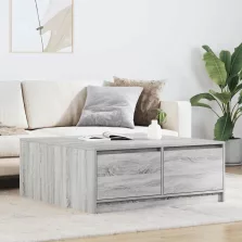   vidaXL szürke sonoma dohányzóasztal fiókokkal 100x100x40 cm