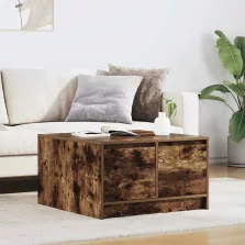  vidaXL füstölt tölgy dohányzóasztal fiókokkal 70,5x70x40 cm