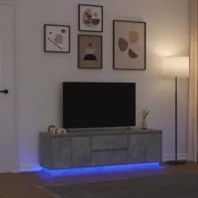   vidaXL betonszürke TV-szekrény LED lámpákkal 160,5x41x50 cm
