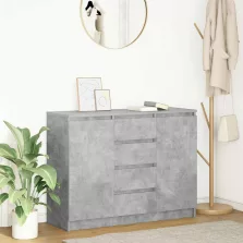   vidaXL betonszürke szerelt fa tálalószekrény fiókos 100,5x35x76 cm