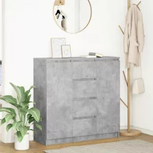   vidaXL betonszürke szerelt fa tálalószekrény fiókos 100,5x35x98,5 cm