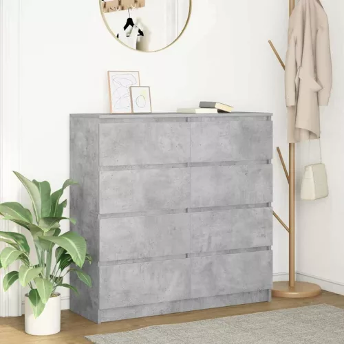 vidaXL betonszürke szerelt fa tálalószekrény 100x35x99 cm