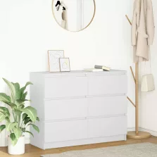 vidaXL fehér szerelt fa tálalószekrény 100x35x76 cm