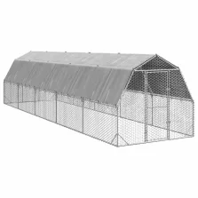   vidaXL Csirkekifutó tetővel 2,5x10x2,25 m horganyzott acél