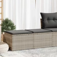   vidaXL 2 részes világosszürke polyrattan akácfa ülőgarnitúra párnákkal