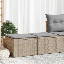   vidaXL 2 részes bézs polyrattan akácfa kerti ülőgarnitúra párnákkal