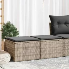   vidaXL 2 részes szürke polyrattan akácfa kerti ülőgarnitúra párnákkal