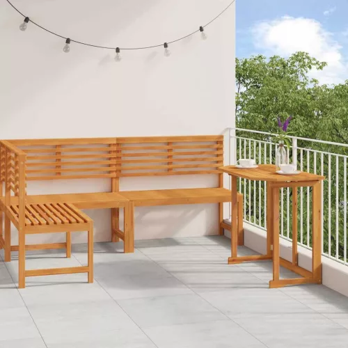 vidaXL Kert Pad Készlet 3 pcs Barna Tömör Akácfa