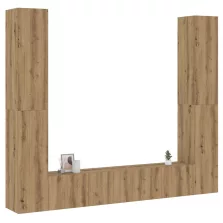 vidaXL fali TV szekrények 6 db kézműves tölgy szerelt fa