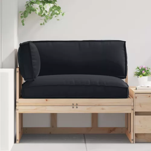 vidaXL Raklap párna készlet 3 pcs Fekete Oxford Szövet