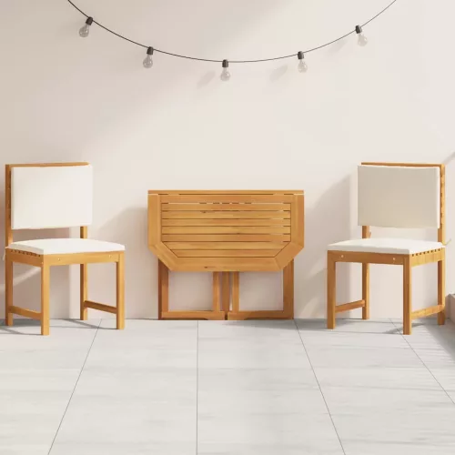vidaXL Kert Bistro Készlet 3 pcs Barna Tömör Akácfa