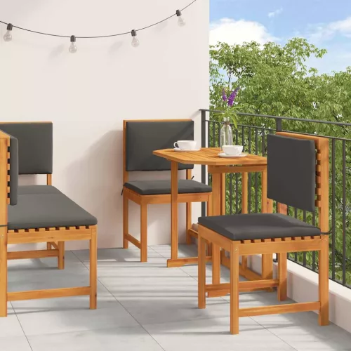 vidaXL Kert Bistro Készlet 4 pcs Barna Tömör Akácfa