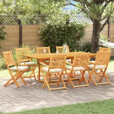   vidaXL Összecsukható szék 8 pcs Fehér 49 x 57.5 x 92cm Tömör akácfa