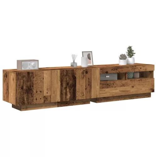 vidaXL antik fa színű szerelt fa TV-szekrény LED-ekkel 180x35x40 cm
