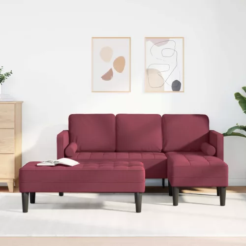 vidaXL Kanapé Szett párnával 2 pcs Bordó Poliészter