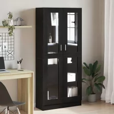 vidaXL Könyvespolc Musta tammi 82,5 x 30,5 x 185 cm Faanyag