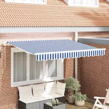 vidaXL Behúzható napellenző Kék 250 x 200 cm szövet