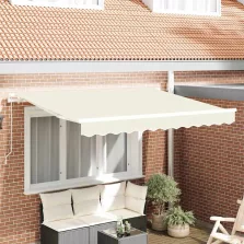 vidaXL Behúzható napellenző Krém 250 x 200 cm szövet