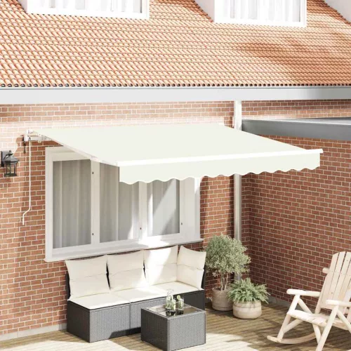 vidaXL Behúzható napellenző Krém 250 x 200 cm szövet