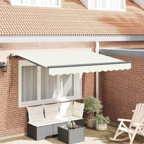 vidaXL Behúzható napellenző Krém 250 x 200 cm szövet