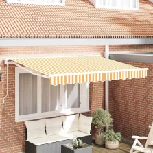   vidaXL Behúzható napellenző Sárga és Fehér 250 x 200 cm